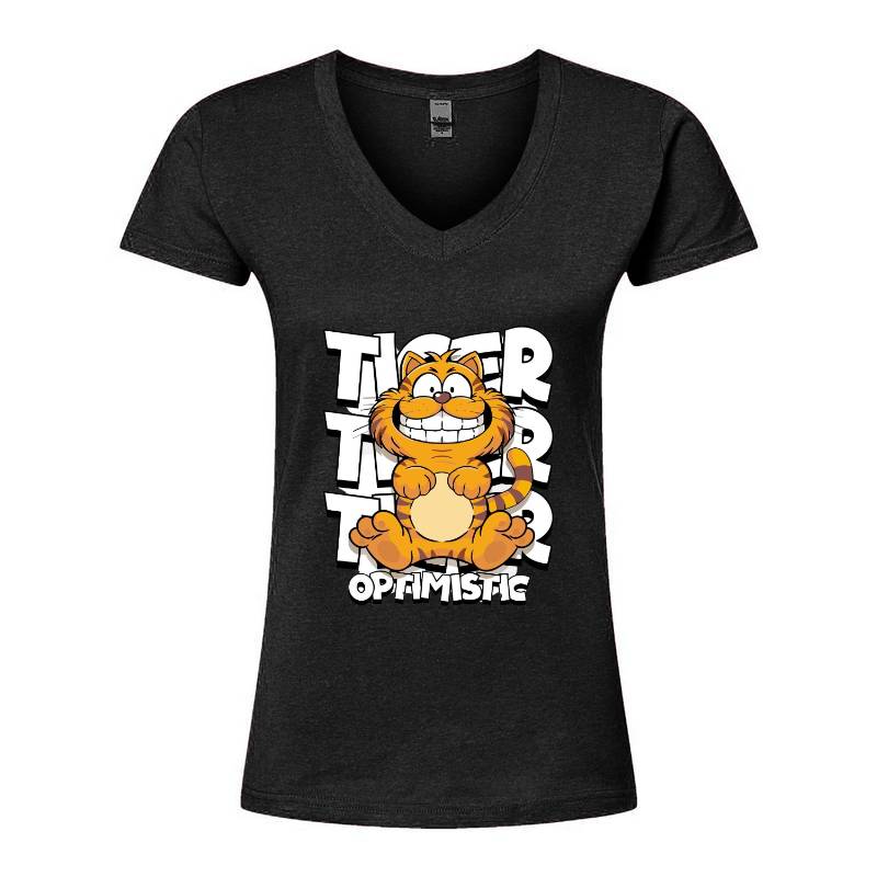Tiger Optimistic V-Neck T-Shirt