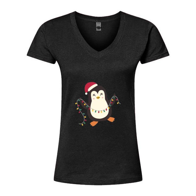 Cristmas penguin V-Neck T-Shirt