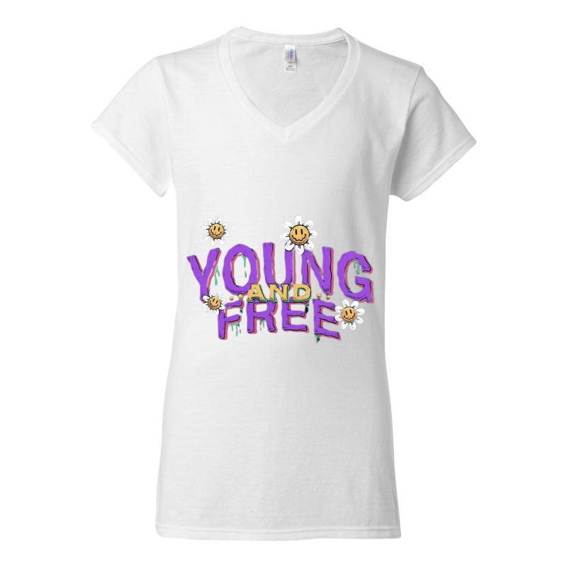 Young And Free V-Neck T-Shirt