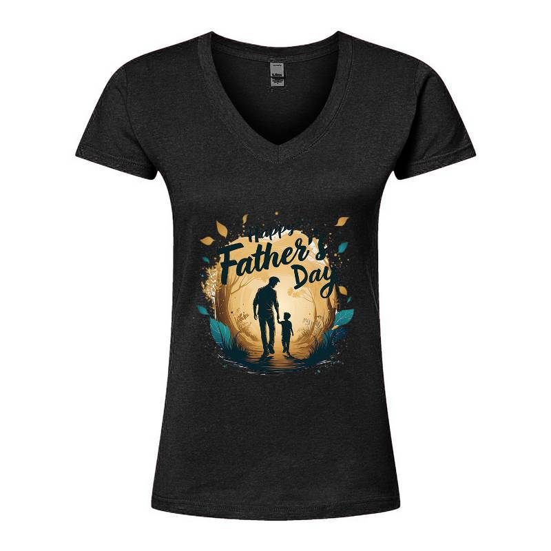 Father And Children V-Neck T-Shirt