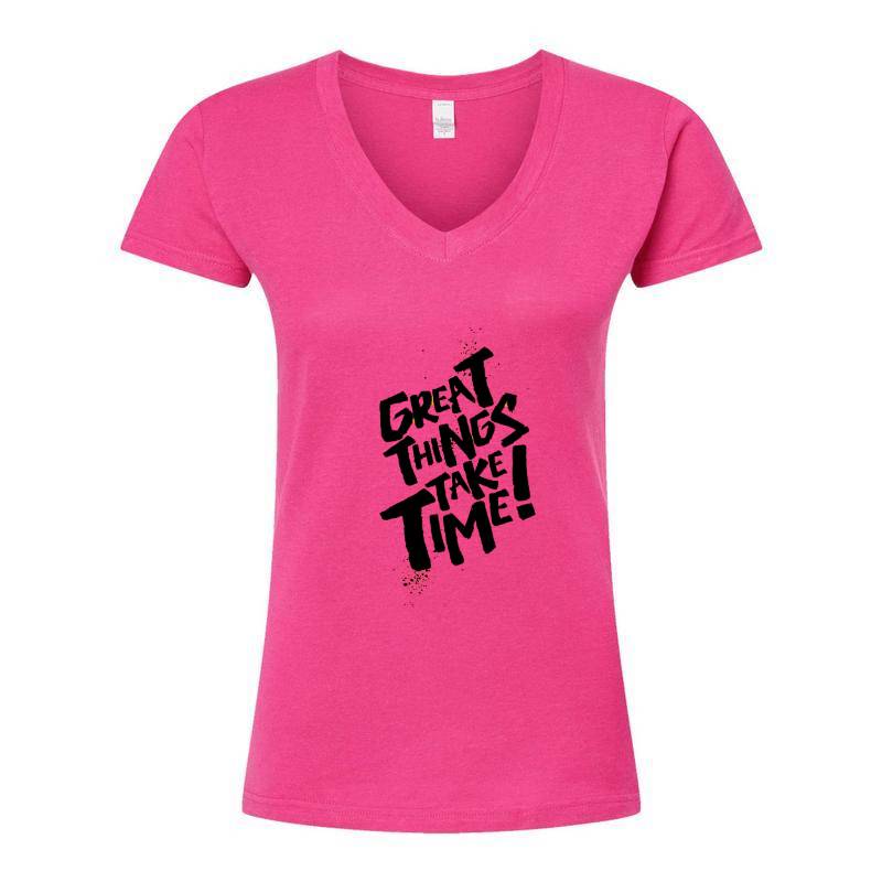 Great Things Take Time V-Neck T-Shirt