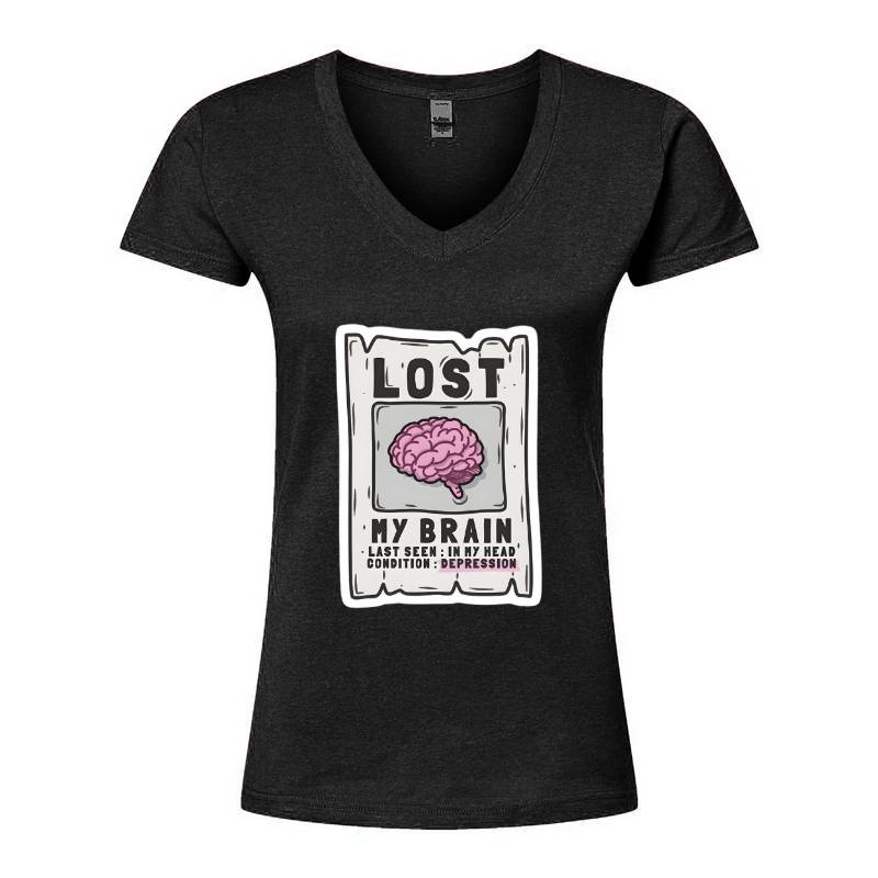 Lost My Brain V-Neck T-Shirt