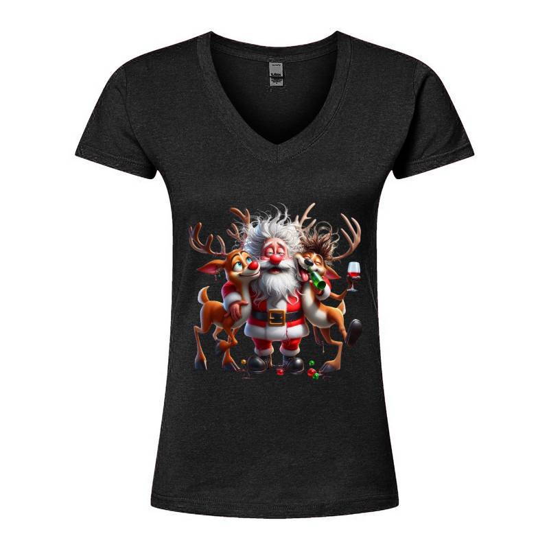 Drunk Santa V-Neck T-Shirt