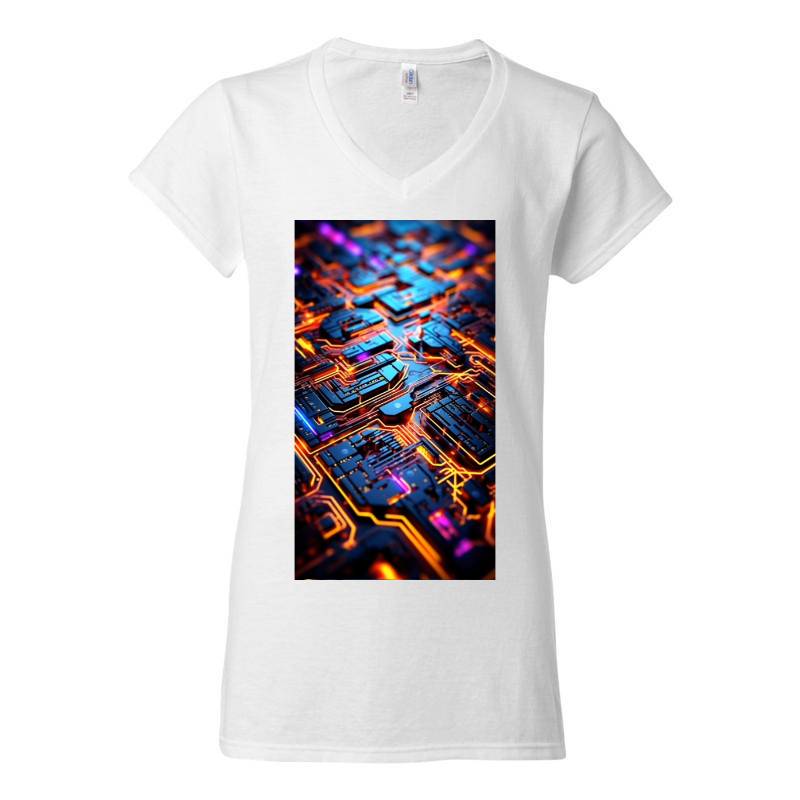 Electronic Design V-Neck T-Shirt