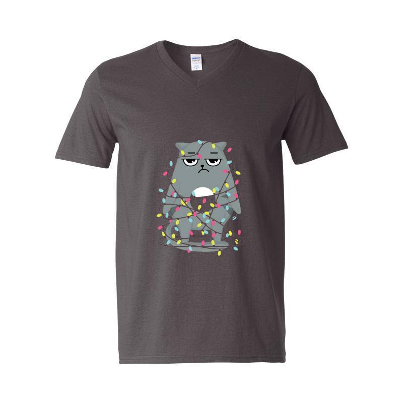 Cristmas cat V-Neck T-Shirt