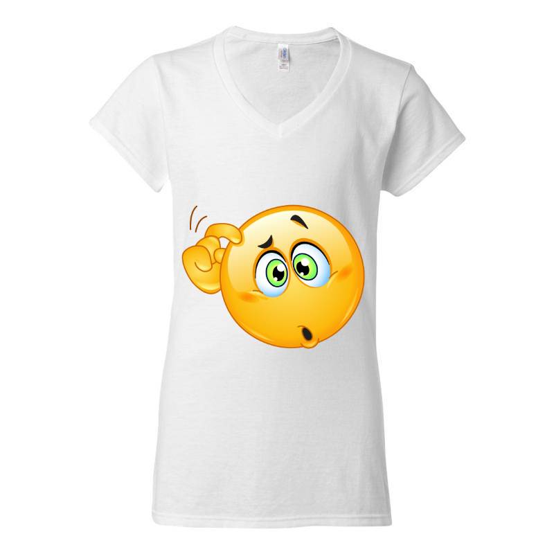 Confused Emoji V-Neck T-Shirt