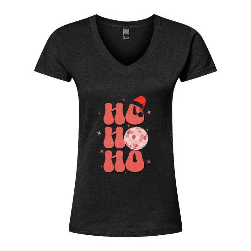 Cristmas Santa Ho Ho Ho V-Neck T-Shirt