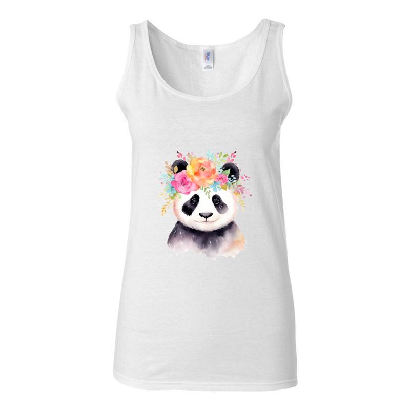 Panda with flowers Tank Top T-Shirt