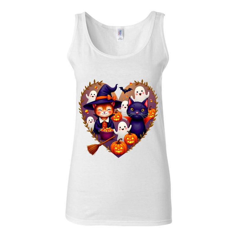 Funny Cat Halloween Doodles Heart Costume Tank Top Tank Top T-Shirt