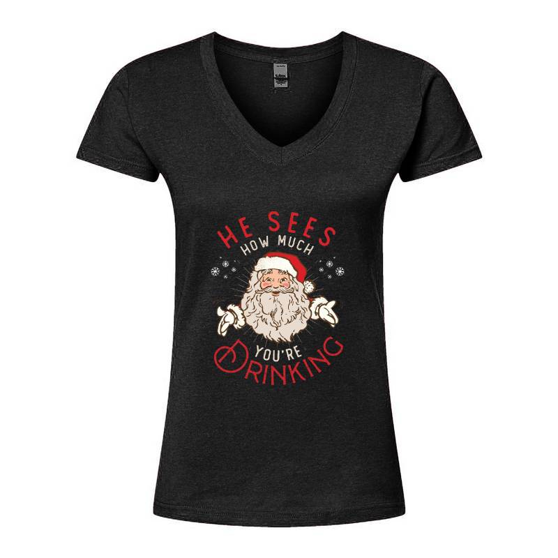 Santa V-Neck T-Shirt