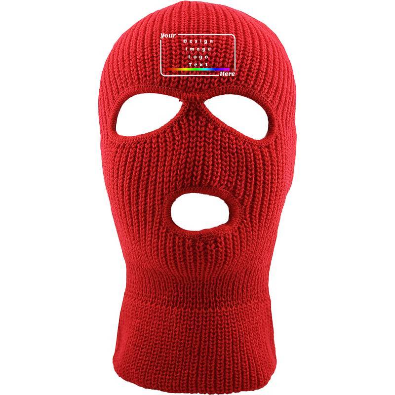 Your Design Here Caps Red Three hole mask