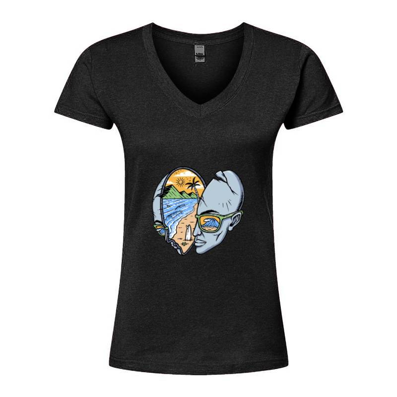 Beach V-Neck T-Shirt