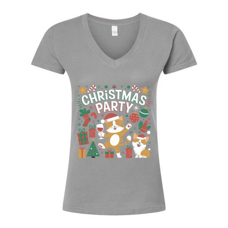 Christmas Party V-Neck T-Shirt