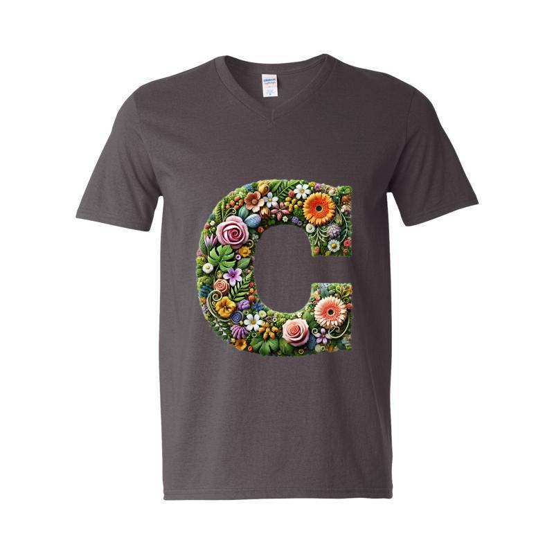 Letter C V-Neck T-Shirt