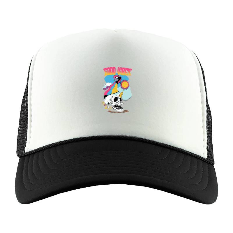 Good Vibes Skull Trucker Hat