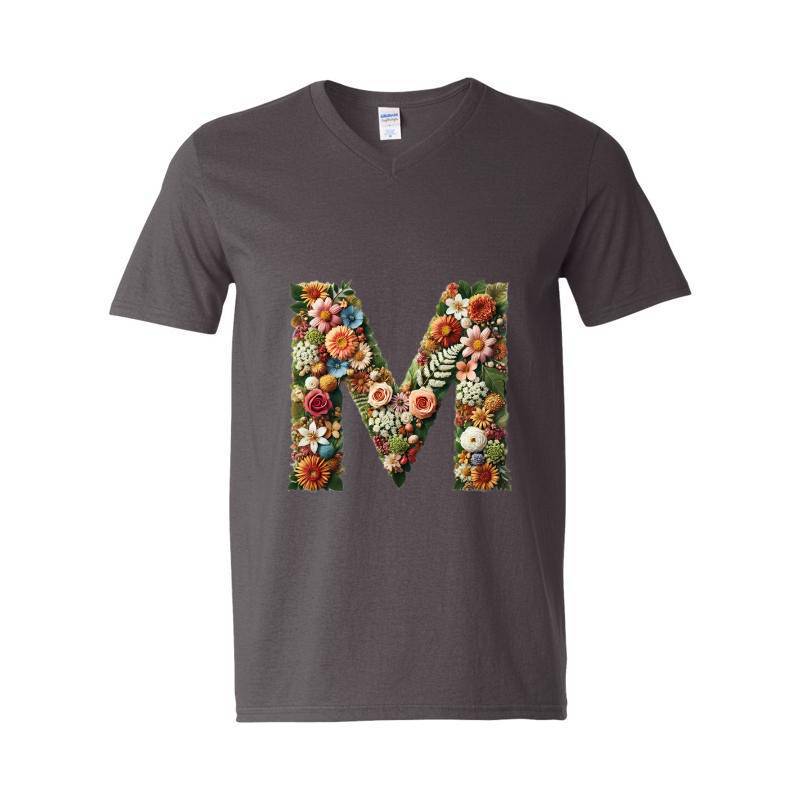 Letter M V-Neck T-Shirt