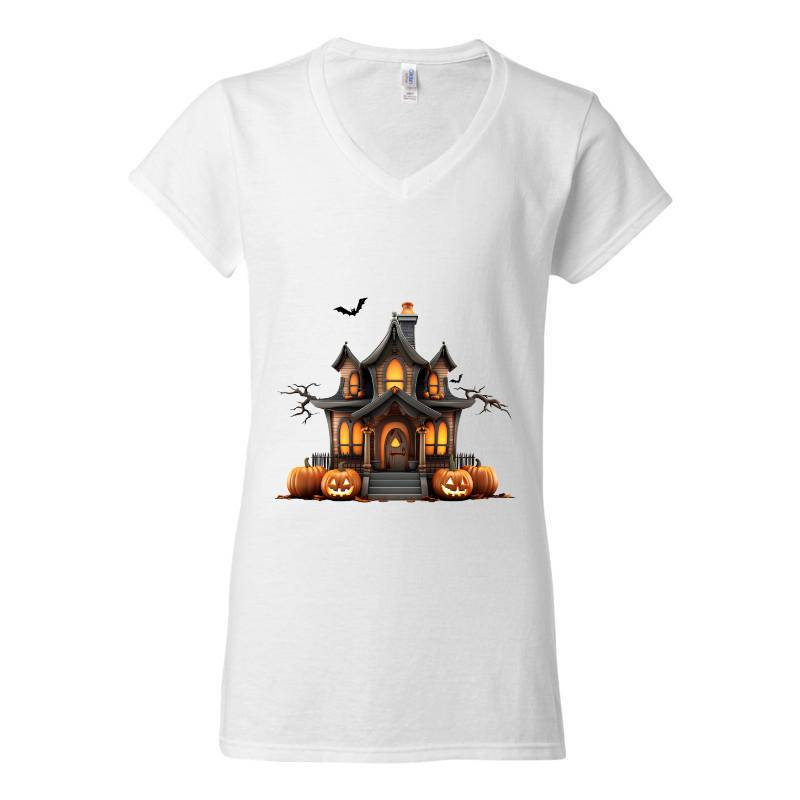 Halloween Pumpkin V-Neck T-Shirt