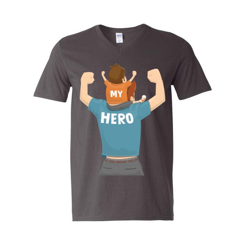 My Hero Father V-Neck T-Shirt
