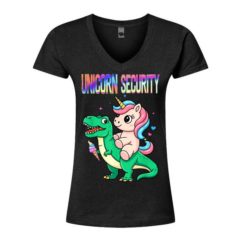 Unicorn Security V-Neck T-Shirt