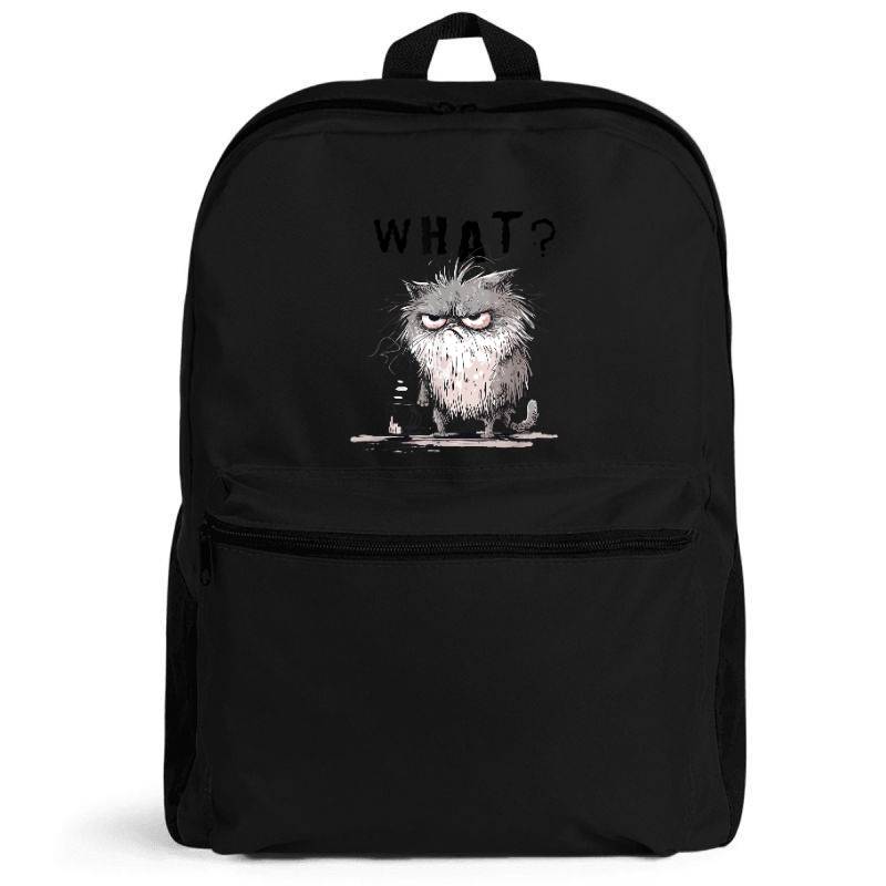 Funny Cat Coffee Sarcastic Meme Frazzled Cat Debie Backpack