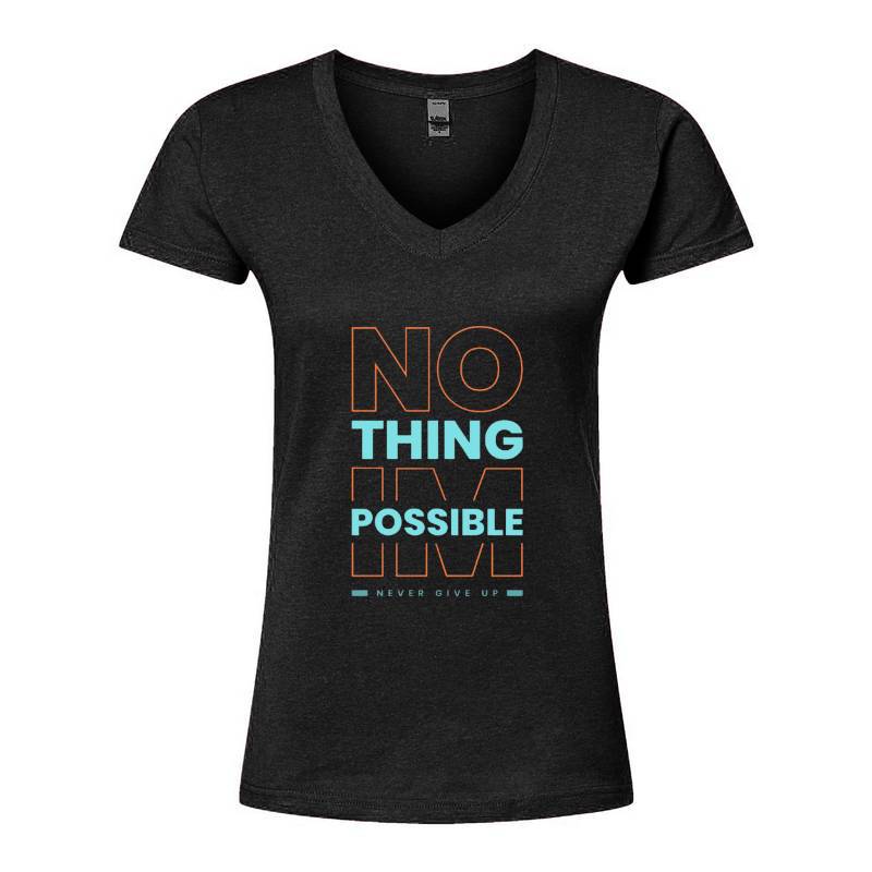 Never Give Up V-Neck T-Shirt