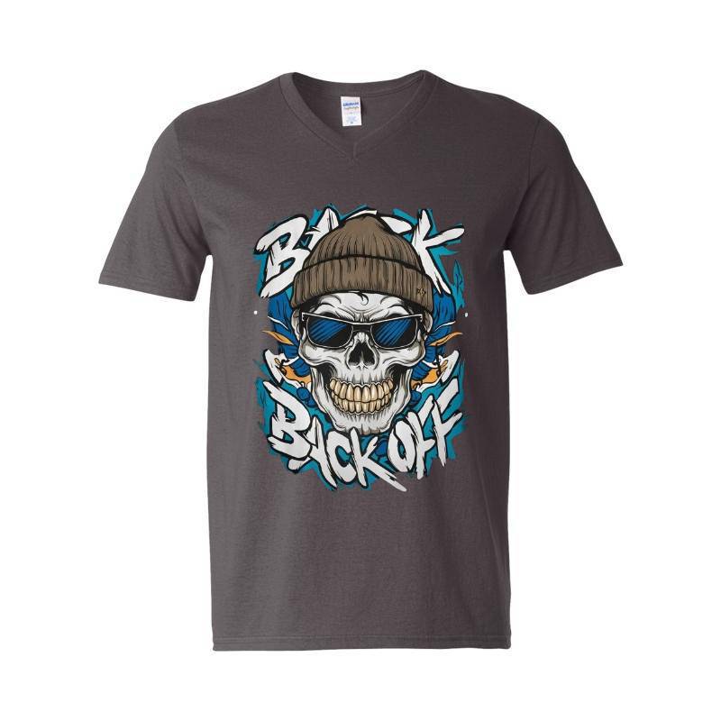 Back off Skull V-Neck T-Shirt