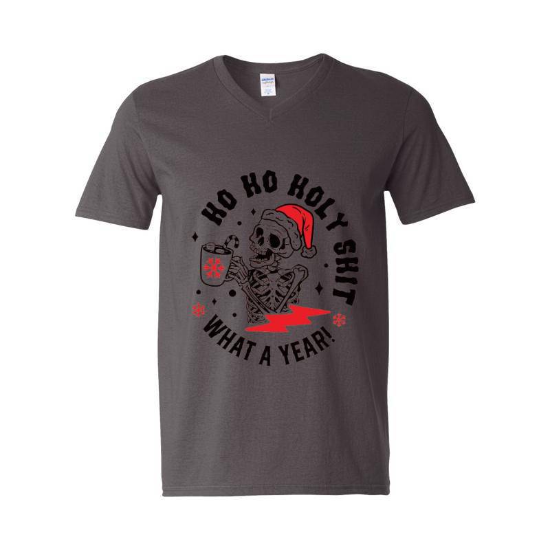 Ho Ho Ho Skull V-Neck T-Shirt