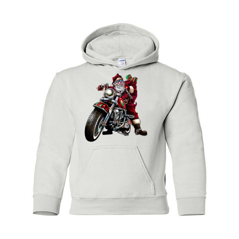 Motorcycle Santa Claus Hooded Sweatshirt
