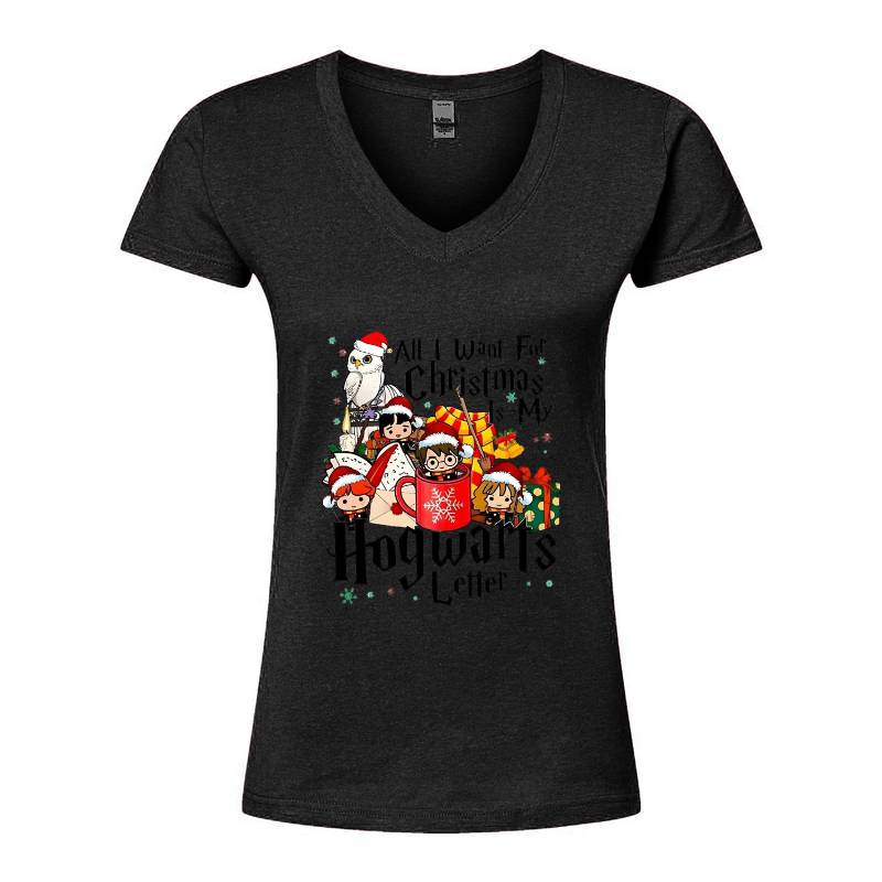 Christmas Hogwarts V-Neck T-Shirt