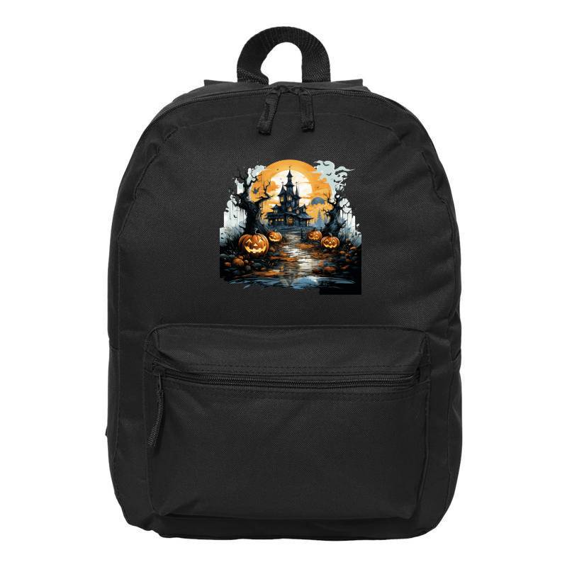 Halloween Castle Pumpkin Lantern Backpack