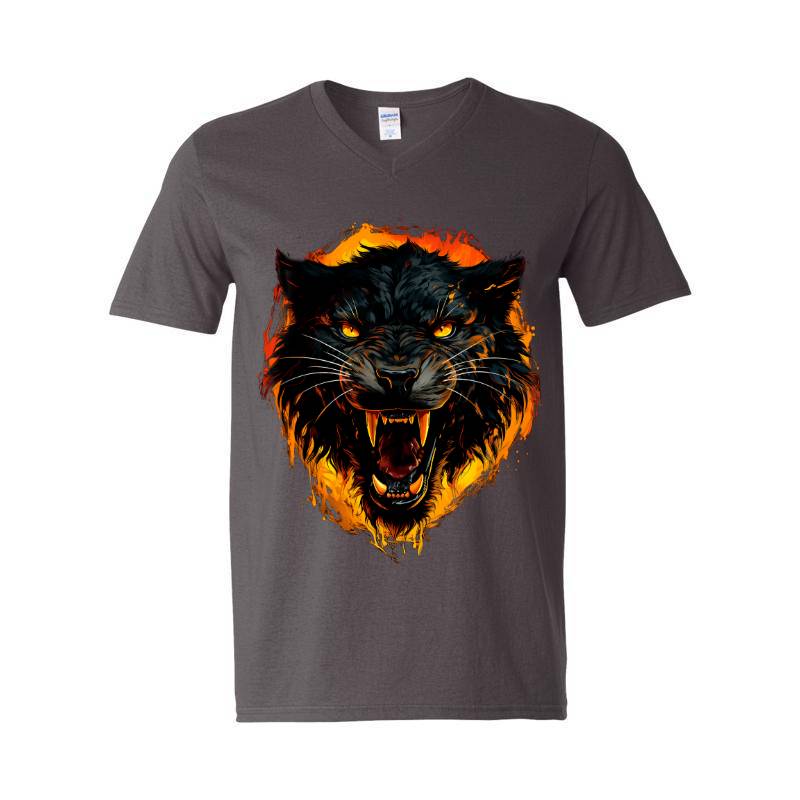 Night Wolf Ladies Fitted V-Neck T-Shirt