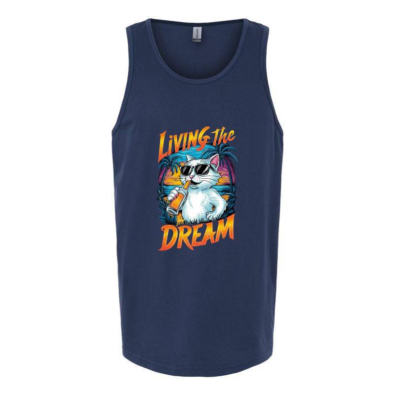 Living The Dream Cat Tank Top T-Shirt
