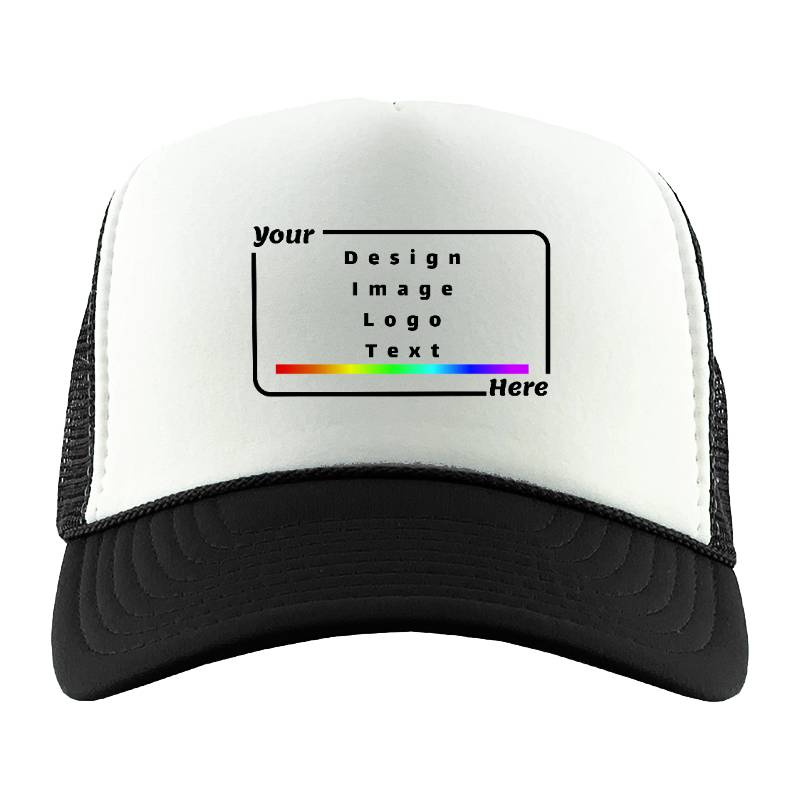 Your Design Here Caps White Trucker Hat