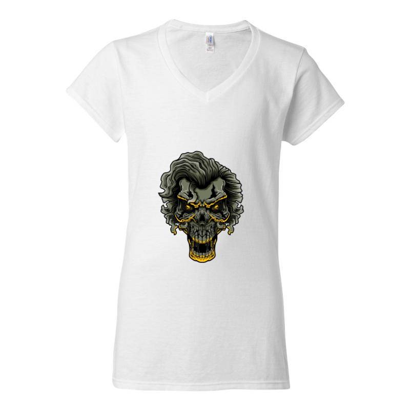 Skull V-Neck T-Shirt