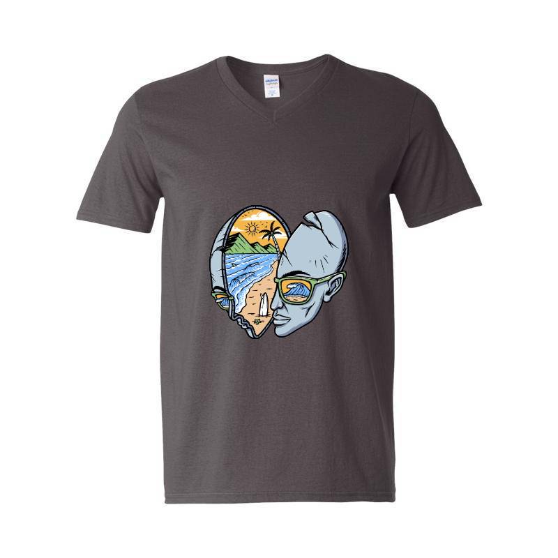 Beach V-Neck T-Shirt
