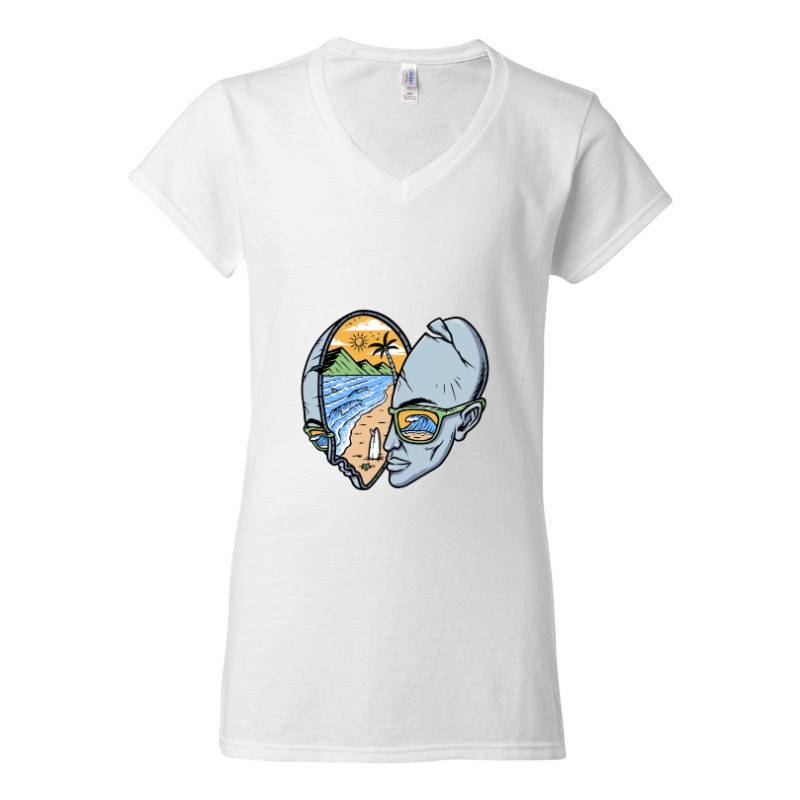 Beach V-Neck T-Shirt