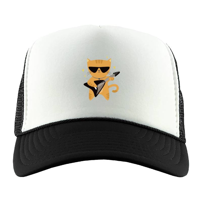 Cat Guitar Trucker Hat