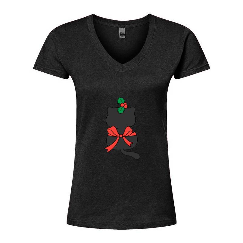 Cristmas cat V-Neck T-Shirt