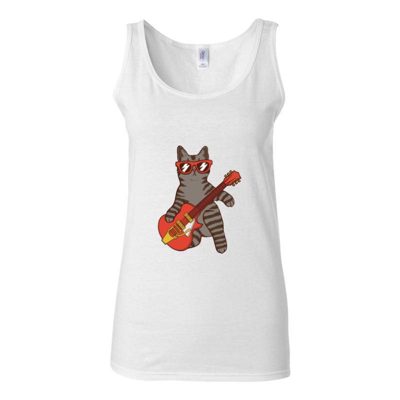 Cat Guitar Tank Top T-Shirt