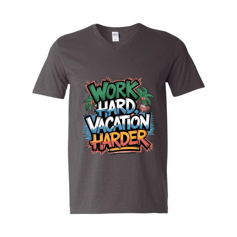 Work Hard Vacation Harder V-Neck T-Shirt