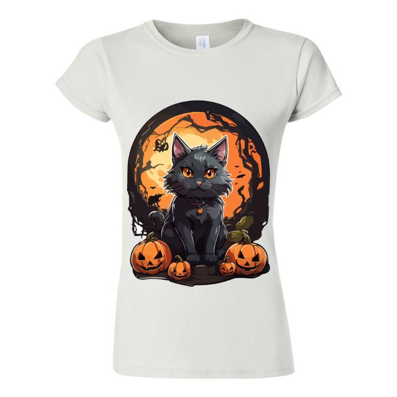 Black Cat With Halloween Ornament T-Shirt