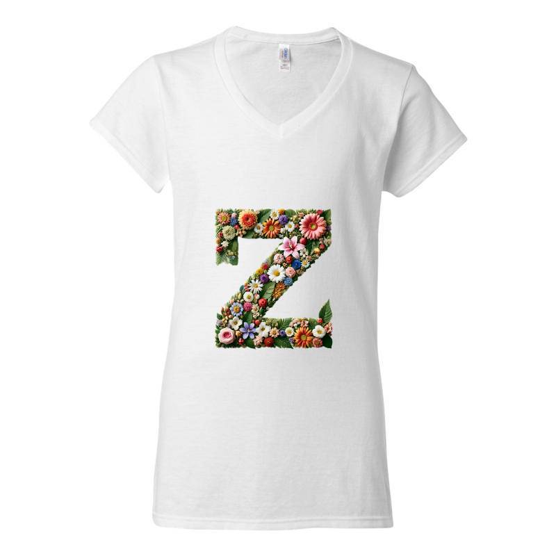 Letter Z V-Neck T-Shirt