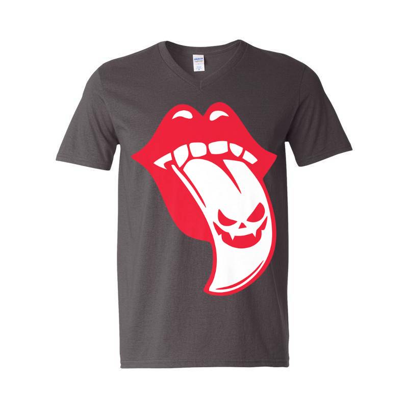Tongue Out V-Neck T-Shirt