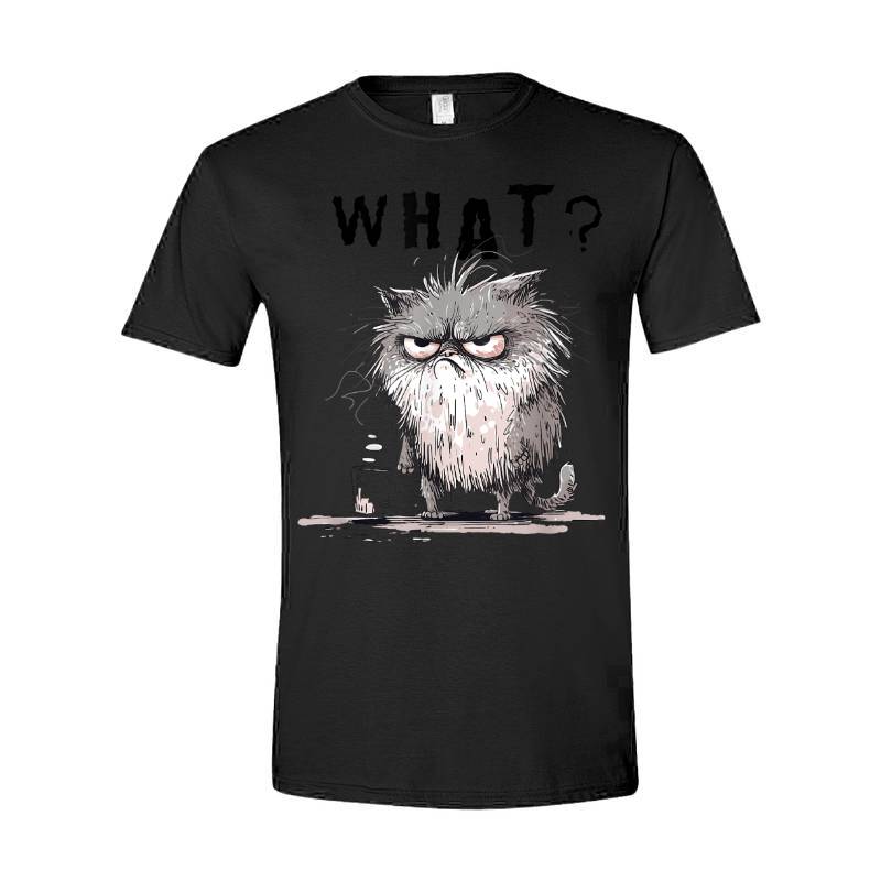 Funny Cat Coffee Sarcastic Meme Frazzled Cat Debie T-Shirt