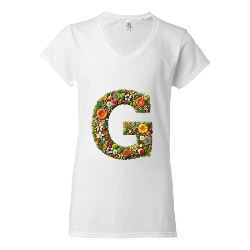 Letter G V-Neck T-Shirt