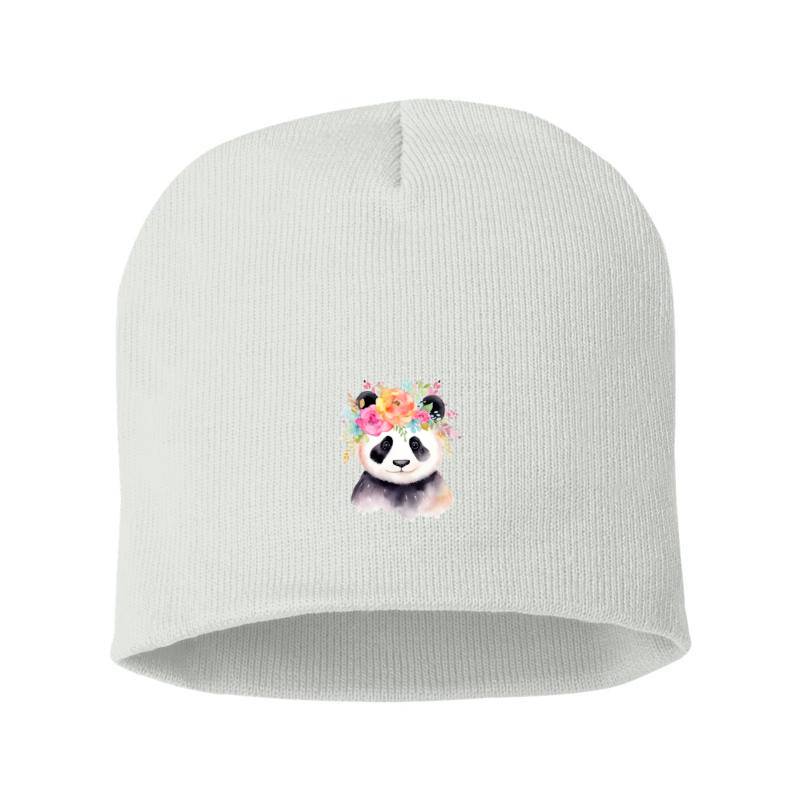 Panda with flowers Beanie
