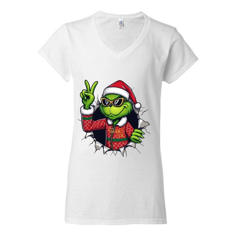 Grinch Peace V-Neck T-Shirt