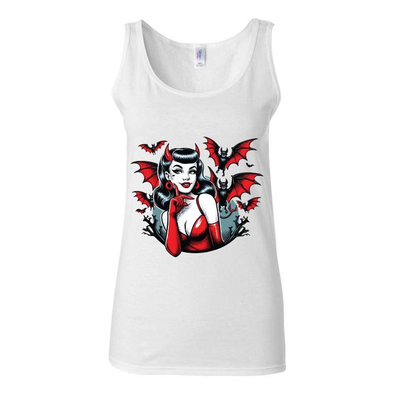 Devil Bats Ladies Fitted Tank Top T-Shirt