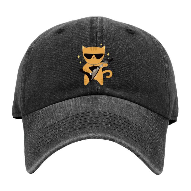 Cat Guitar Baseball Cap