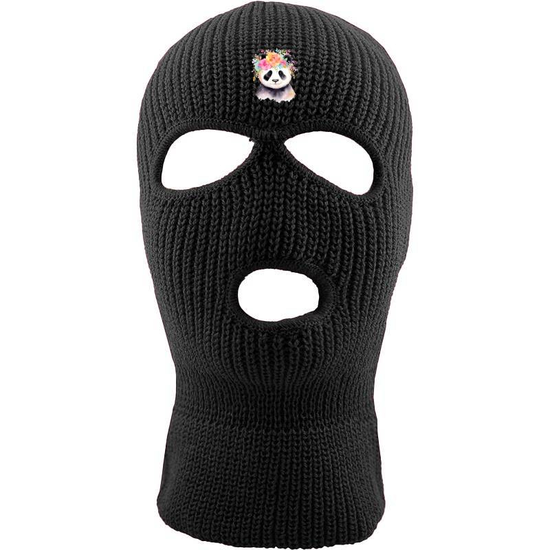 Panda with flowers Three hole mask